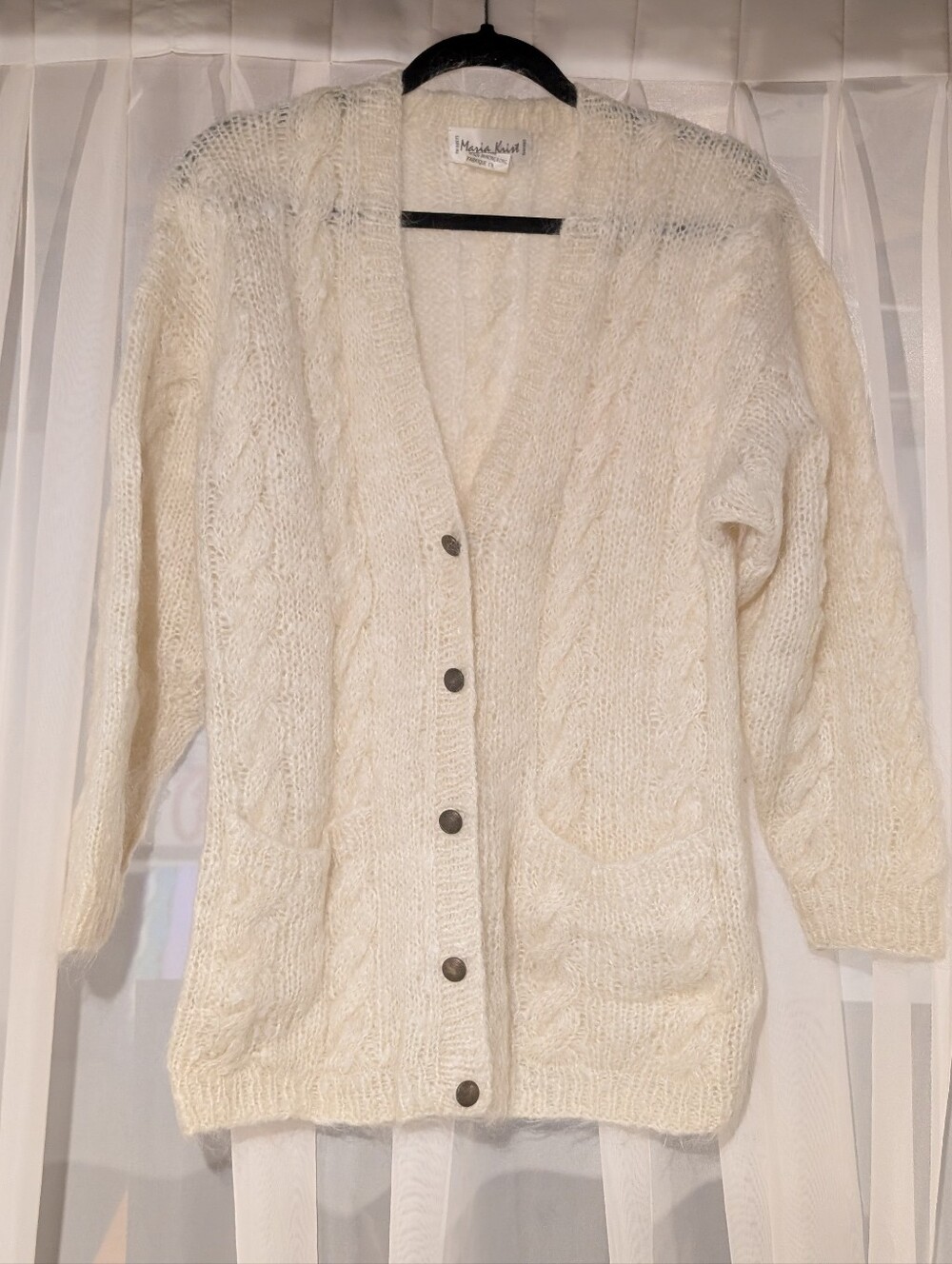Vintage White Mohair Blend Cardigan